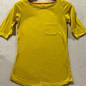 Boden Size 2 Don’t Call Me a Lightweight Yellow Cotton Pocket T-shirt